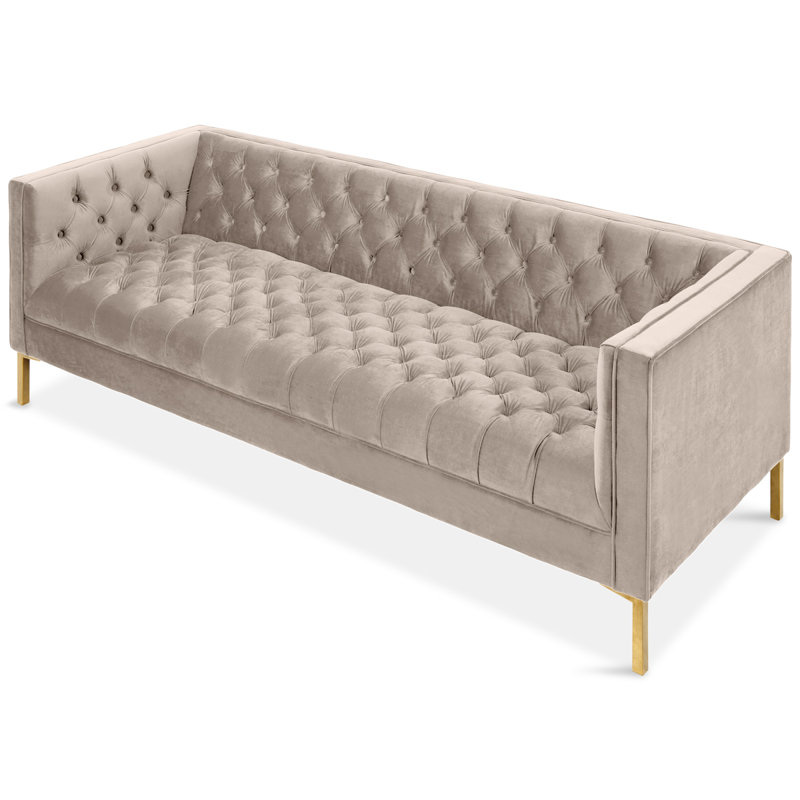 Dunkelberger 82.5'' Velvet Sofa, Light Gray