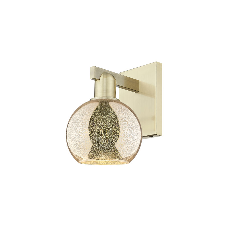 Cambria - 1 lumière - abat-jour mercure - applique, Clear / Antique Copper