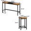 Élégante table de salle à manger longue avec 3 tabourets confortables, peu encombrante, couleur naturelle + noire, pour une utilisation quotidienne, conception moderne d'épissure de pub, noir, entretien facile