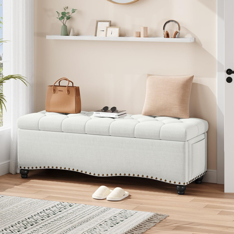 Banc de rangement en lin Earletta