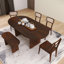 Ensemble de table de salle à manger 71 pièces 71 "avec banc et chaises de cuisine ovales pour 6 personnes 71"-1297886558