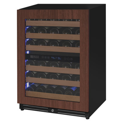 Allavino Reserva Series - 51 Bottle Dual Zone Built-in Luxury Wine Refrigerator with Panel Ready Overlay Door - Left Hinge