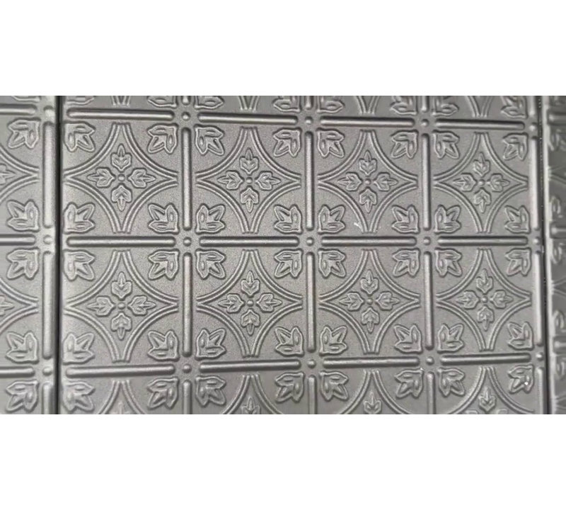 Emma's Flowers Rusted Steel Glue-Up Polystyrene Ceiling Tile