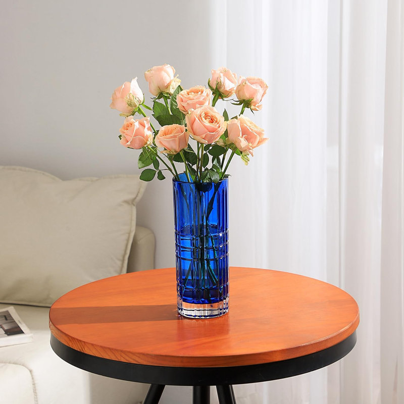 Vase de table en verre Kiruna, Bleu, H 10 po x l 3,95 po x P 3,36 po