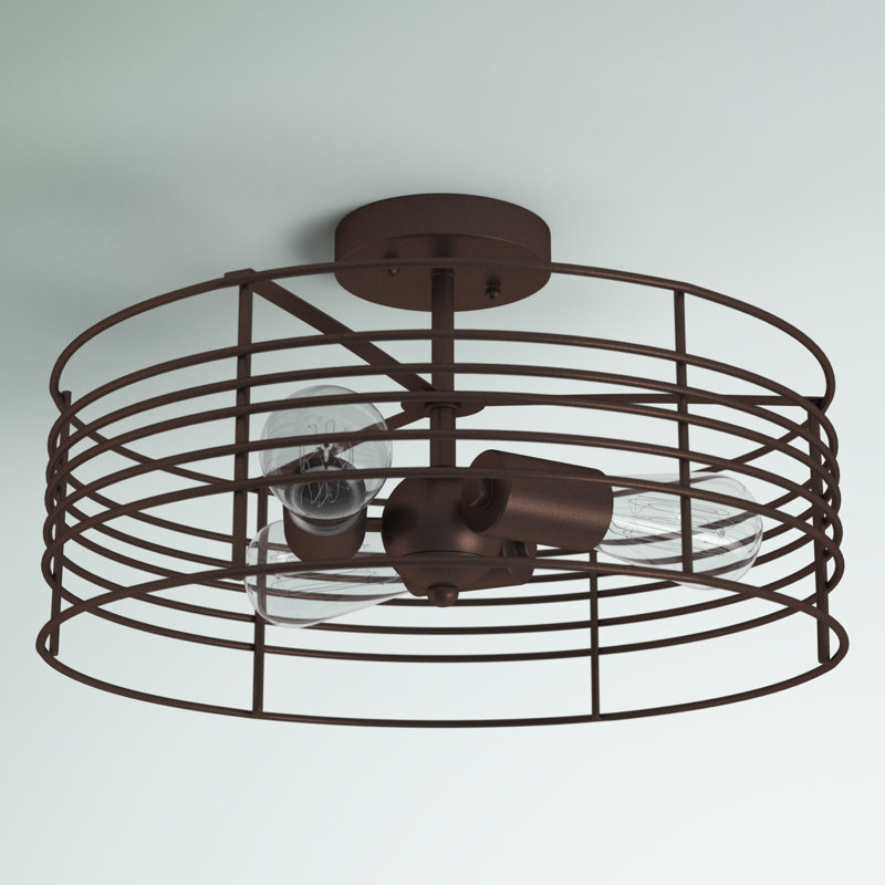 Plafonnier semi-encastré 3 lumières 15 po Alvada