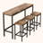 Modern Design Kitchen Dining Table, Pub Table, Long Dining Table Set with 3 Stools, Easy Assembly-1742884284-1742884287