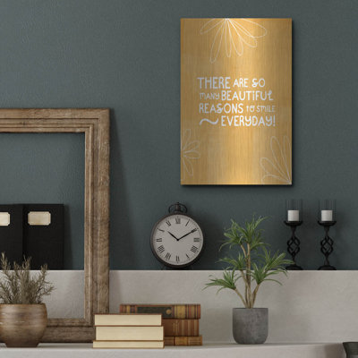  'Smile Everyday' by Club Daydream Metal Wall Art, 12" x 16"