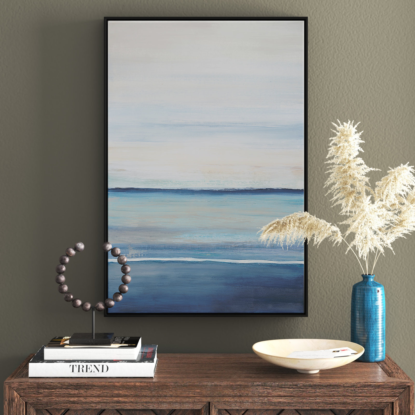 Emmit "Distant Whispers" Print by Filippo Ioco, Black Framed Canvas, 37.5" H x 25.5" W x 2" D