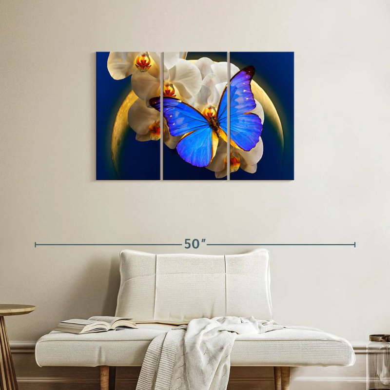 Brampt Moonlit Morpho Butterfly, 24" H x 38" W