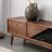 Solid Black Walnut TV Stand with Brass Handles-64774350