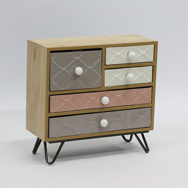 Boîte à bijoux en bois et métal