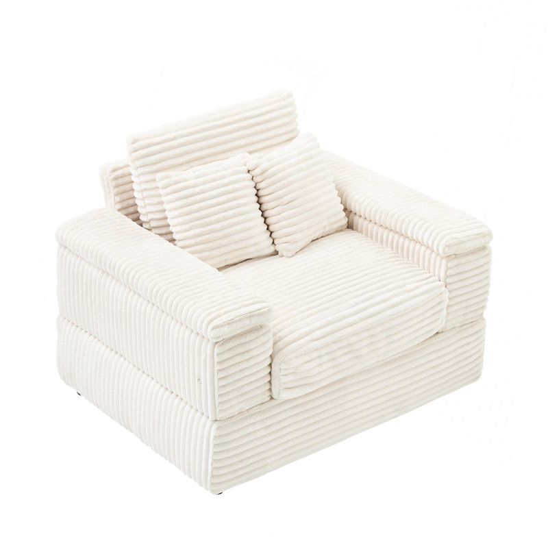 Canapé simple en velours côtelé 42,52 pouces avec un coussin