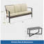 Ensemble de conversation de patio en osier 2 pièces avec coussins et table basse-302156454
