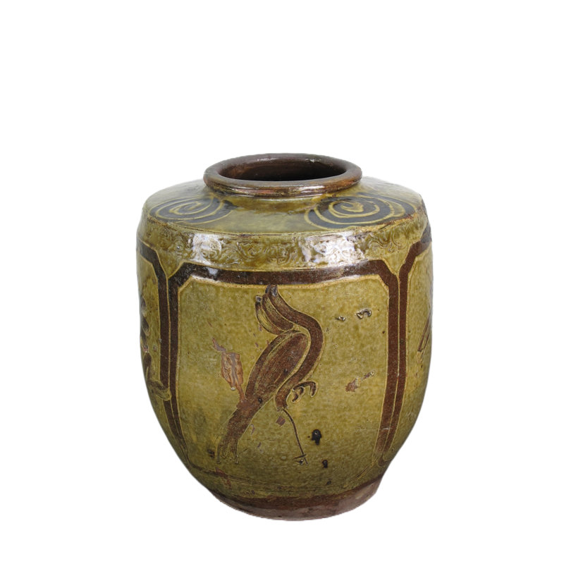 Asian Classic Handmade Pottery Jar