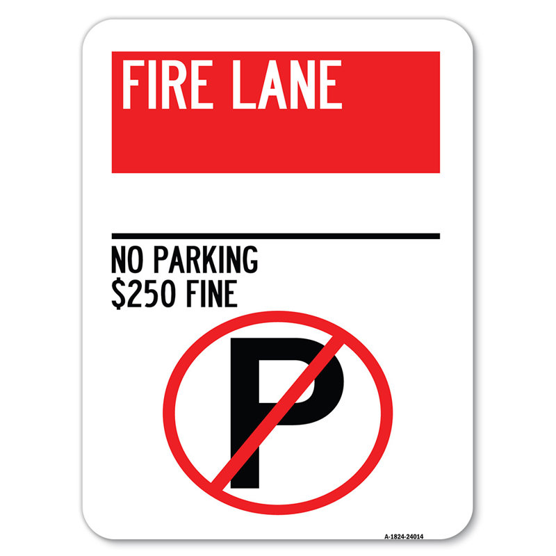 Fire Lane - Pas de stationnement (sans symbole de stationnement et flèche bidirectionnelle) / 24013