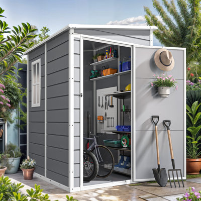4 ft. W x 5 ft. D Metal Vertical Storage Shed