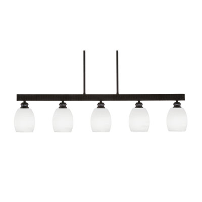Edge 5 Light Bar Shown With 5" White Linen Glass