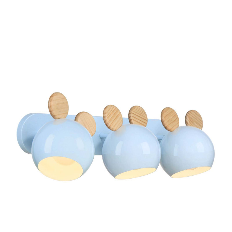 Topsy 3-Light Vanity Light, Mouse Ears, Sky Blue