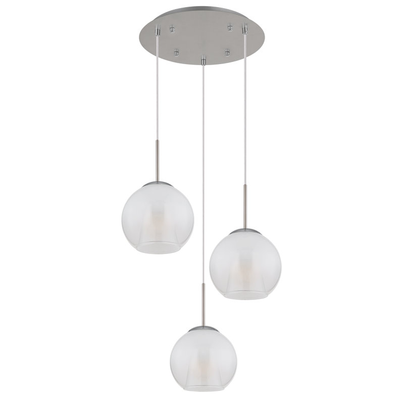 Decola 3 - Light Pendant, Opaline, Brushed nickel