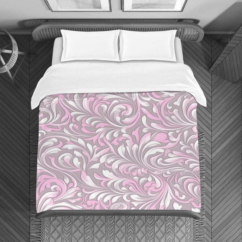Housse de couette Rebacca, Housse de couette pour lit simple, Rose/mauve
