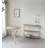 43.5X14x32" Three-Tiered White Wooden Shelving Unit With Ornate Iron Frame