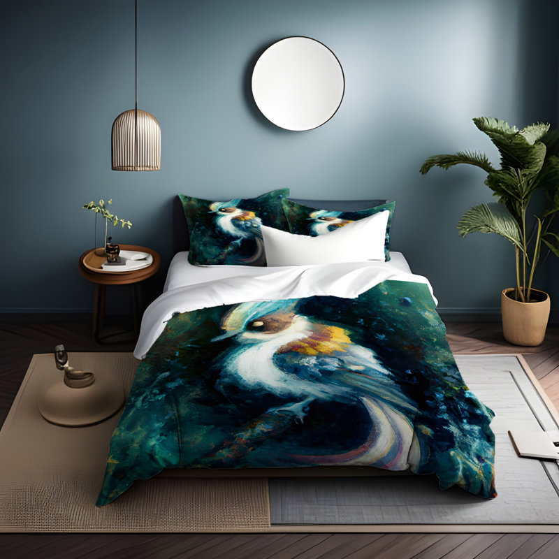 Polyester Abstract Duvet Cover, King Duvet Cover + 2 King Shams
