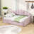 Full 2 Drawers Upholstered Daybed with Elegant Curved Arms-319797312