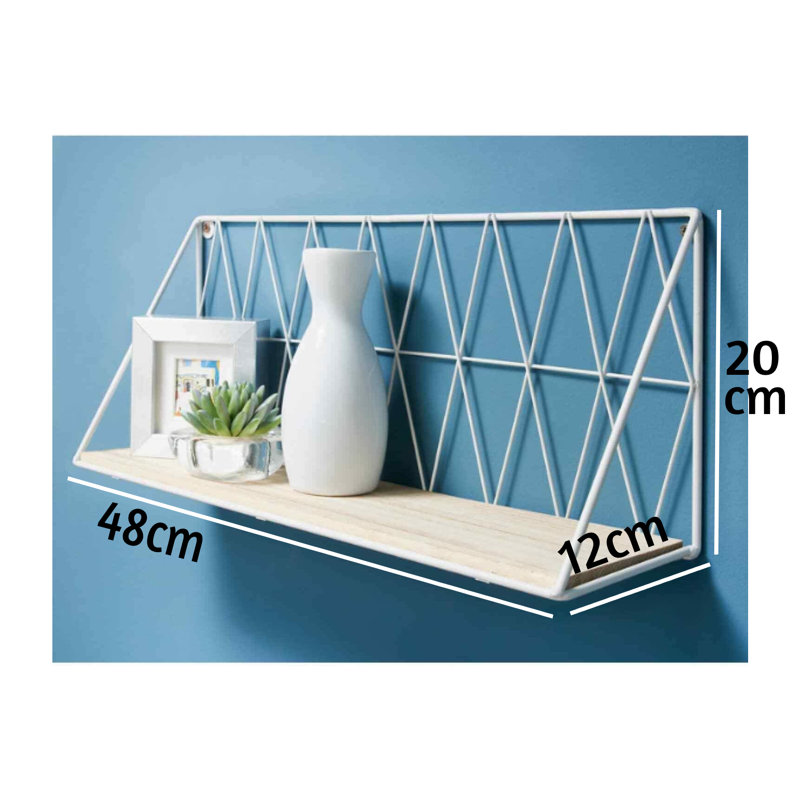 Cescily Floating Shelf, White/Oak