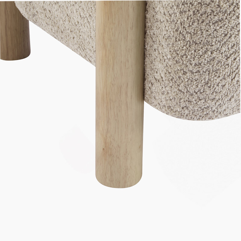 Fauteuil d'appoint rembourré Boucle, Naturel