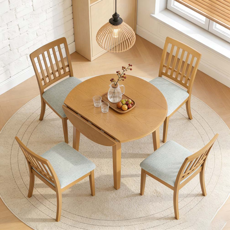 Ensemble de table ronde, Marron clair, 5