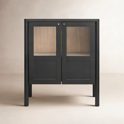 2-Door Glass Paned Accent Cabinet