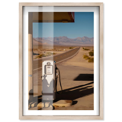 Desert Pump Shadowbox Print Photography Prints by Notoriart, Blonde Frame, 30 x 45