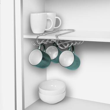 1pc Kitchen Cup Storage Rack With 12 Hooks, Under Cabinet Hanging Cup  Holder For Glass, Headphone, Towels, Household Storage Organizer For  Kitchen, Be