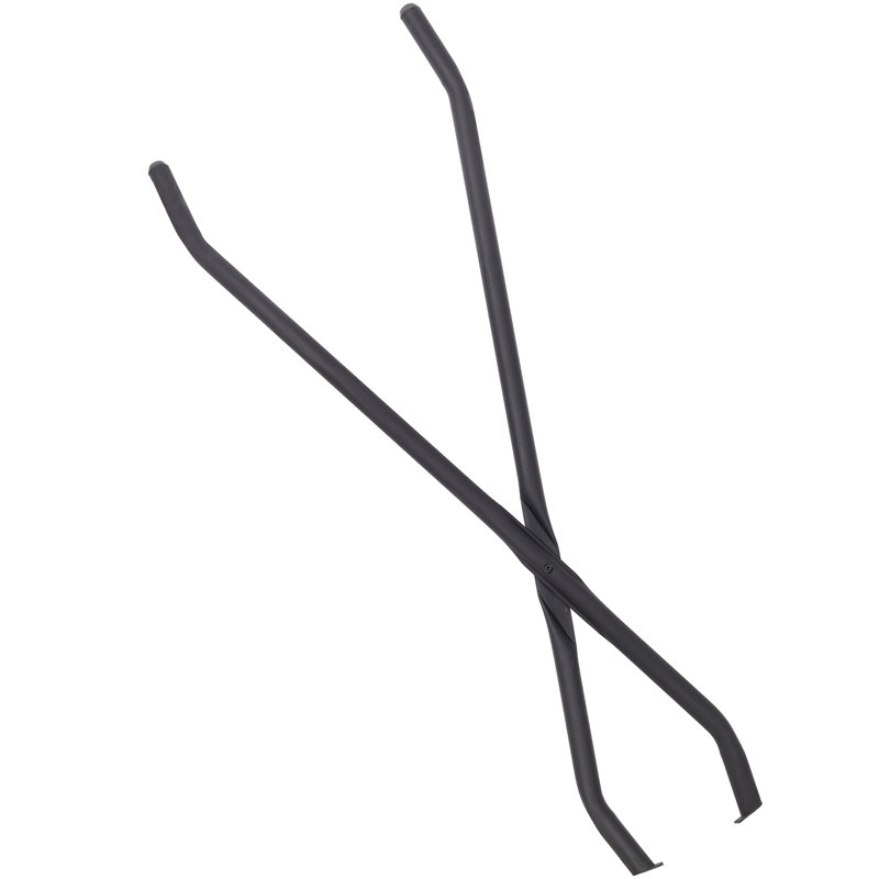 Pince à bûches noire robuste, pinces en acier à 3 branches avec poignée à ressort, outil de tisonnier multifonctionnel pour foyer de camp