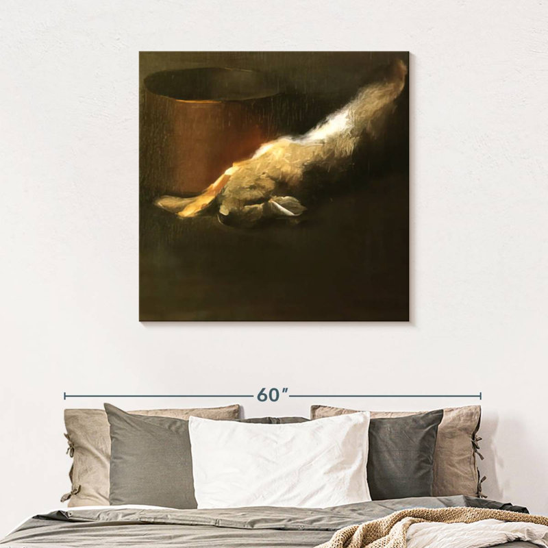 Lapin mort avec pot de cuivre, 39" H x 39" W