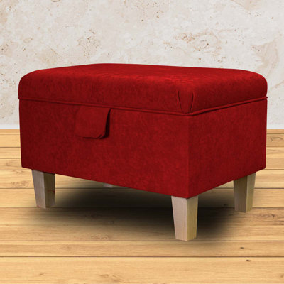 50.8cm Wide Rectangle Solid Colour Footstool Ottoman with Storage