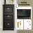 Shoe Cabinet Tall Narrow Entryway Shoe Storage Cabinet 3 Drawers Flip-Down Shoe Organizer for Hallway,Living Room,Small Space,Black,20.9"W x 9.4"D x 46.1"H-681661586-714169048