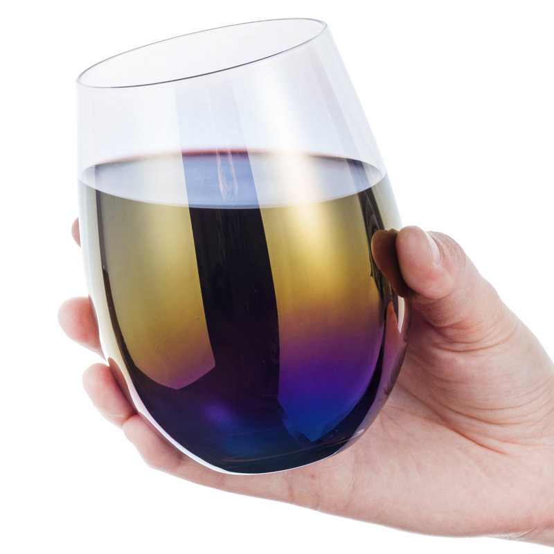 4 Piece 532ml Stemless Wine Glass Set