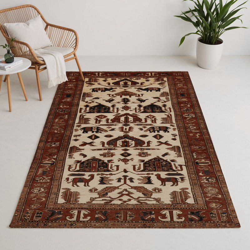 Turkish Brown Indoor and Outdoor Area Rug, Rectangle 5' x 7'