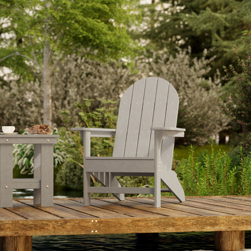 Ensemble Adirondack traditionnel 3 pièces avec table d'appoint Freedom, Gris clair