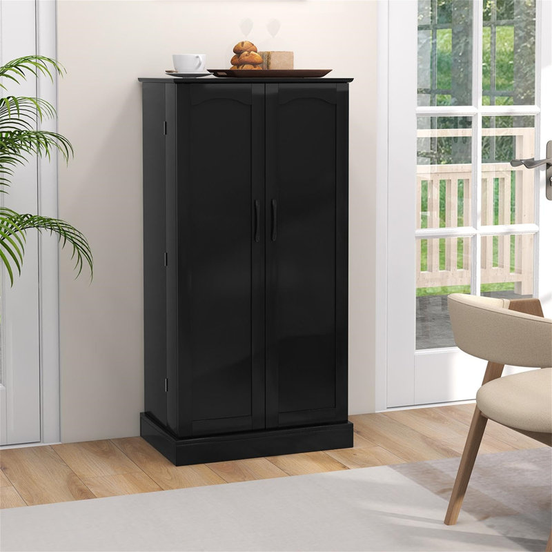 120cm Kitchen Pantry, Black