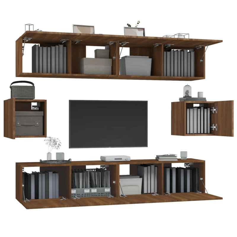 Mantador Unfinished TV Stand for TVs up to 88", Sonoma Oak, 100cm W x 30cm D x 30cm  H