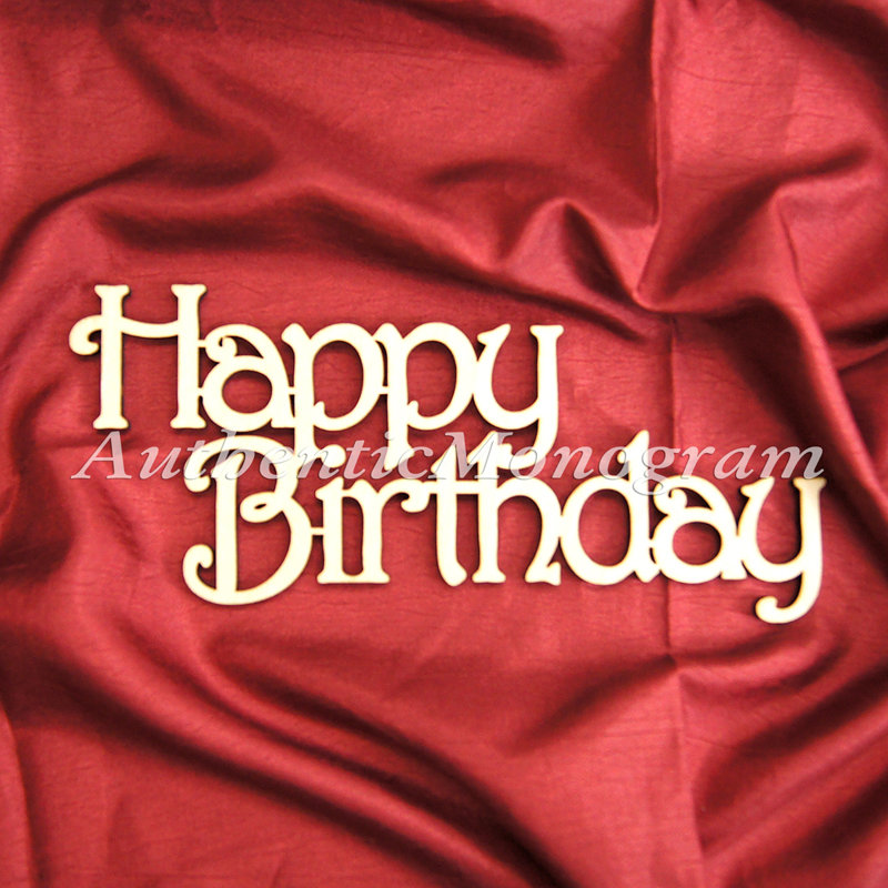 Décoration murale monogramme en bois peint Birthday, Blanc