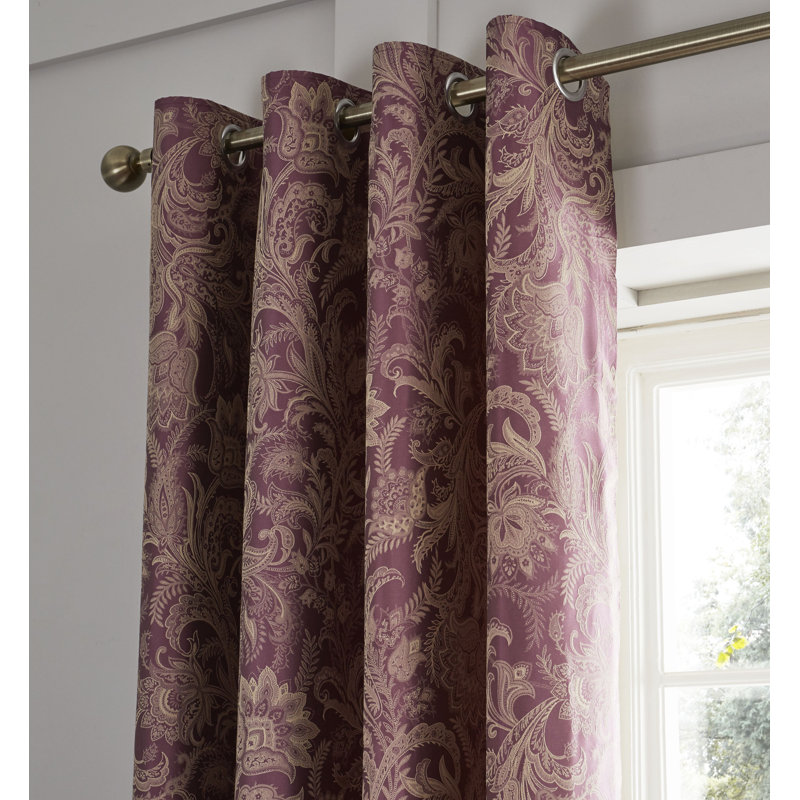 Regal Jacquard Eyelet Curtains, 168 W x 183 D cm
