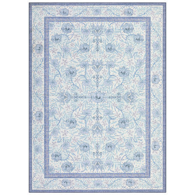 Floral Rugs for Bedroom Soft Washable Non-Slip Living Room Rug Vintage Botanical Boho Flower Carpet for Teens Kids Nursery Playroom Dorm Home Decor