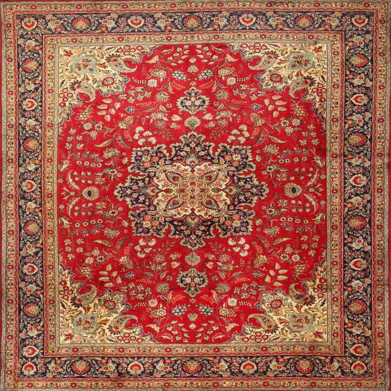 Dezra Oriental Indoor Rug, Square 3'