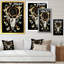 Crâne de cerf avec papillons - reproduction d'art sur toile traditionnelle-1125314496-1125314497