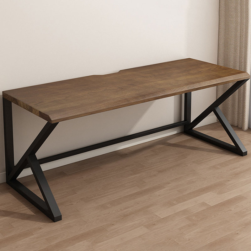 Dark Walnut Rectangular Solid Wood desks, 29.53" H x 70.87" W x 31.5" D