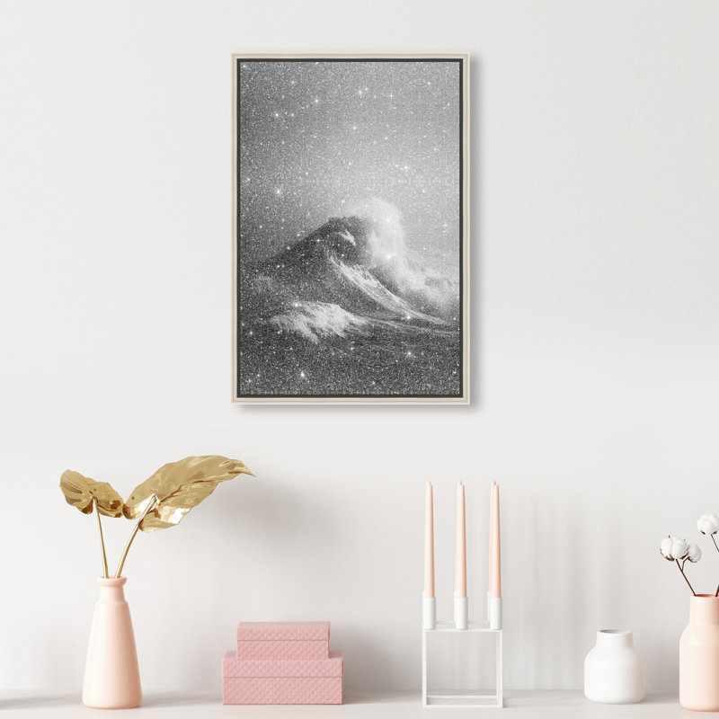 Tectonic Flow I Graphic Art Canvas, 11"H x 16"W, Silver Floater Frame