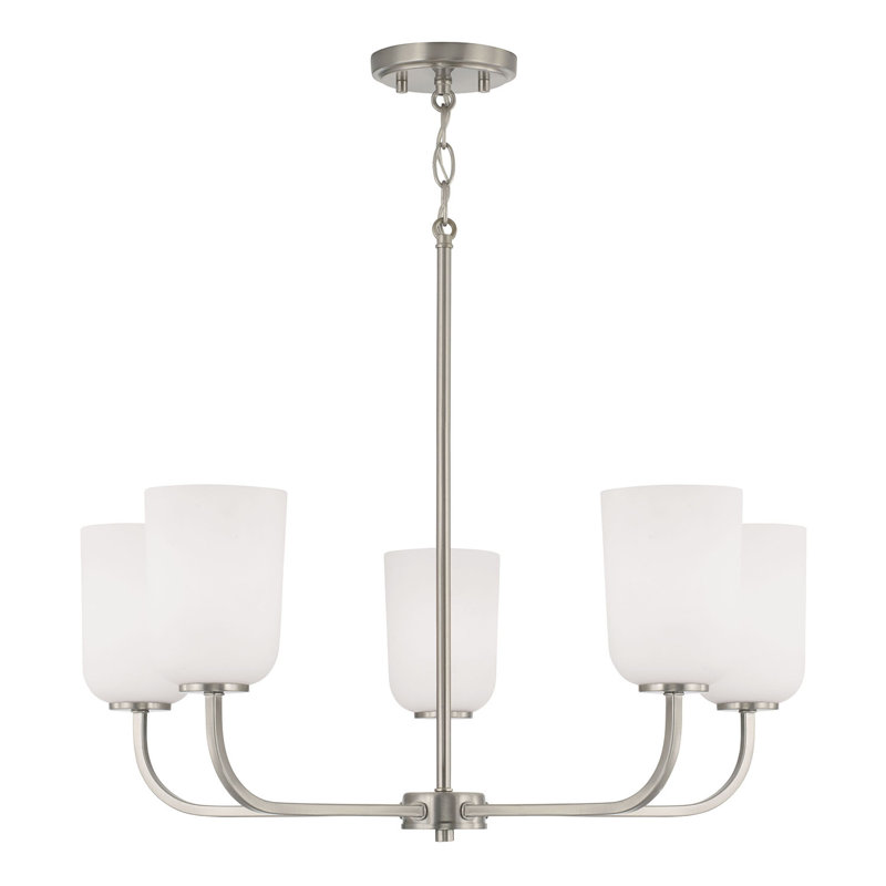 Lustre classique à 5 lumières , Nickel brossé
